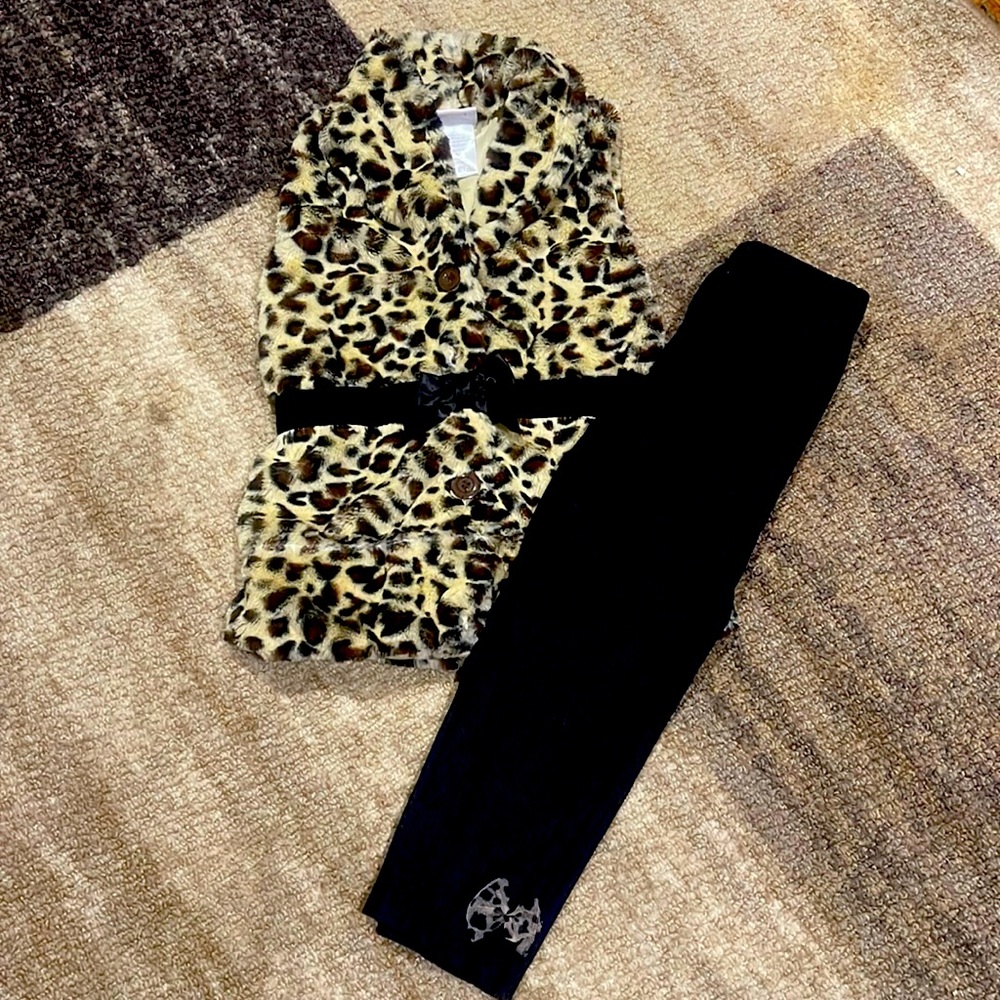 Leopard print vest and pants